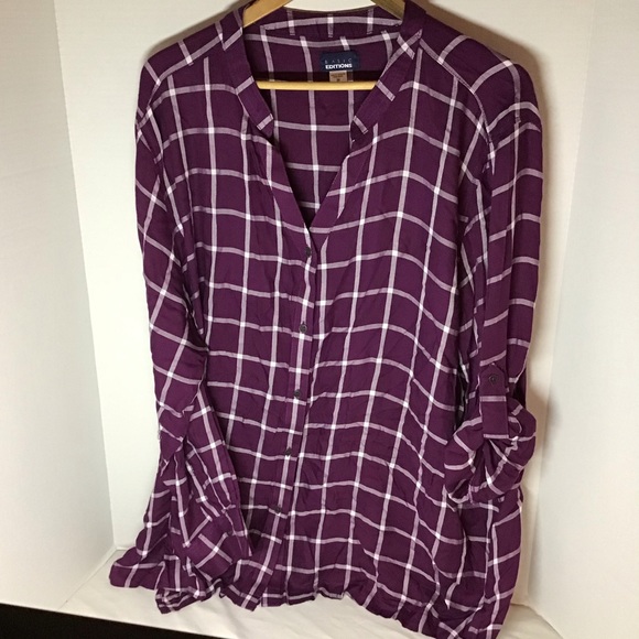 Purple button tunic top - Picture 1 of 7
